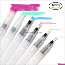 6 adet doldurulabilir pilot boya fırçası su renkli kalem mürekkep kalemi Yumuşak suluboya fırçaları Ding boyama sanat malzemeleri Damla Teslimat 2021 Sanat
