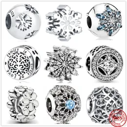 925 Gümüş Cazibe Boncuklar Dangly Snowflake Yıldız Boncuk Kolye Boncuk Fit Pandora Takılar Bilezik Diy Takı Aksesuarları