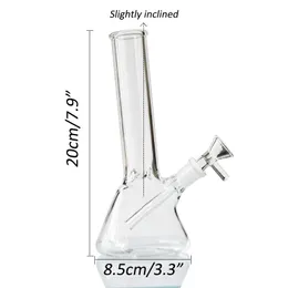 Straight Transparent Dickraucher Glas Becher Percolator Bong Fristed Disc Shisha Tobacco DAB Rig-Rohre Klar 10-Zoll-Haken Wasserglasrohr für Raucher Geschenk