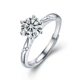 2カラット女性のための本物のモイサナイト結婚指輪18kホワイトゴールドカラー100％925スターリングシルバーファインジュエリーギフト