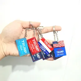 2024 Trump Key chain US Party Favor President Election Flag Pendant Stainless Steel Tags I'll Be Back Keyring Mixed styles Gifts