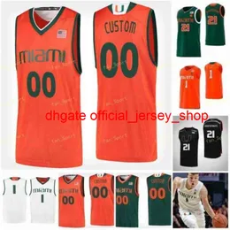 대학 NCAA 허리케인 농구 저지 23 Kameron McGusty 4 Lonnie Walker IV 20 Dewan Hernandez Custom Stitched