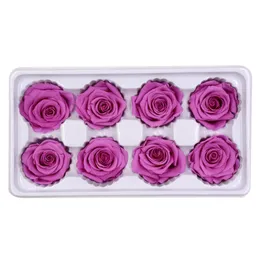 Fiori decorativi Ghirlande di fiori per la fidanzata Regalo di testa di rosa reale naturale San Valentino 4-5 cm Decorativo
