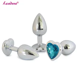 3pcs Intimate Metal Anal Plug With Crystal Jewelry Smooth Touch Butt Set Bead Anus Dilator Toys for Men/Women