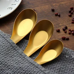 Cucchiai di zuppa di acciaio inox Cucchiai d'oro Cappotto di riso coopato Bambini per bambini Dinner Stoviglie Accessori da cucina Commercio all'ingrosso RRF14392