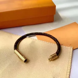 Fashion Female Adjustable Titanium Steel and Leather Bracelet male Lucky bangles Valentine's Day for Lovers With Gift Retail Box In Stock Luxury Jewelry 17CM 19CM