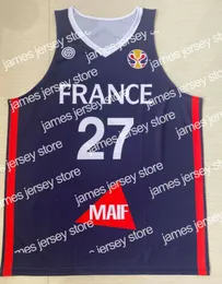 Novo Rudy Gobert 27 Nicolas Batum seleção nacional Jerseys China Print Custom Qualquer Nome Número 4xl 5xl 6xl Jersey