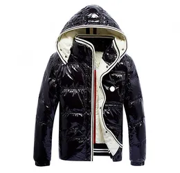 كلاسيكي أزياء Shine Mens Down Jacket Chest Pocket Logo Coat France Luxury Brand Coats Size 1--5