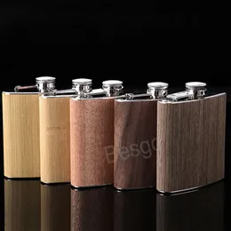 6oz Stainless Steel Hip Flask Mini Square Men Flagons Portable Whisky Pocket Wine Pots Outdoor Liquor Beer Storage Bottle BH6505 TYJ