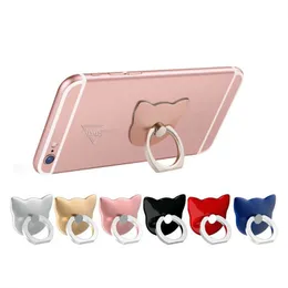 Universal Plast Finger Grip Ring Cat Face Holder Lazy Buckle 360 ​​Degree Mobiltelefon Folding Stand för iPhone13 12 11 xs Max Huawei Xiaomi Expanding Bracket