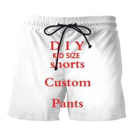 Drop Kid s Size DIY Custom Made Pattern Printing Fashion Polyester 3DPrint Summer Casual Funny Beach Shorts Pants A 220704