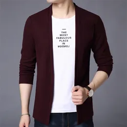 Modemärke t skjortor män cardigan koreansk trending street wear tops cool smal passform lång ärm tshirt män kläder 201116