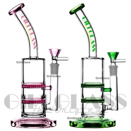 10 inches Double Honeycomb hookahs tornado perc dab rig bong heady water pipe wax oil rigs smoking glass pipes quartz nail