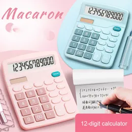 Multicolor Portable 12 Digit Calculators Large Screen Desktop Student Electronic Calculator AA Battery Power Supply Affordable Office & School Supplies ZL0810