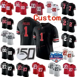 Nik1 genähtes Custom 17 Chris Olave 18 Tate Martell 2 Chase Young 2 JK Dobbins Ohio State Buckeyes College Jugendtrikot