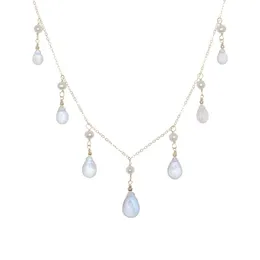 Hänge halsband Pearl Drop Halsband Blue Waterdrop Choker smycken gåva för kvinnors kedja halsbandshus