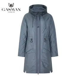 Gasman Windproof Down Coat Płaszcz Kobiety z kapturem kurtka parka jesień kobiety mody biologiczne kurtki żeńskie cienkie kurtki defter 201210