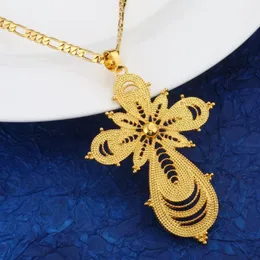 Colares pendentes Cruz da moda etíope para mulheres Eritreia Africa Gold Cruzes Chain JewelryPenda