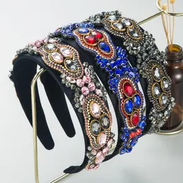 Lüks Barok Tam Elmas Kafa Moda Saç Aksesuarları Kadın Eğilim Balo Rhinestone Hairband Parlak Saç Hoop Şapkalar Kız