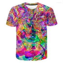 Herr t-shirts sommar mode konst färg graffiti 3d t skjortor pojke tjej barn casual män kvinnor barn tryckt t-shirt coola toppar teemen's imon