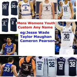 BYU COUGALS ТУБРЫ 30 TJ HAWS JERSEY DALTON NIXON KOLBY LEE RICHARD RICHARD CROVARD COLLDESS BASKBALKBALE MESSYS MESSY Blue Mens редкий пользовательский сшитый