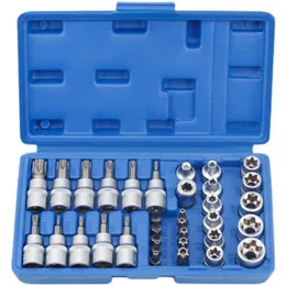 Handverktyg Torx Star Socket Set lite manliga kvinnliga E -uttag med Torx Tool Ki Externt vridmomentstjärnsuttag Set Motorreparationsverktyg 107Hmclub