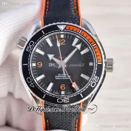 Diver 600m GMT A21J Automatyczne męskie obserwuj czarne pomarańczowe wybieranie białych markerów nylonowe gumowe pasek 232.32.44.22.03.001 zegarki 7 styl i39a1