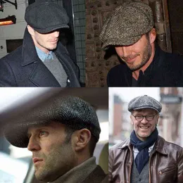 Newspaper Seller Beret Baker Boy Mens Hat Fashion Warm Elastic Flat Cap Mens Gatsby Hat J220722