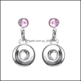 Charm Noosa Snap Button Ohrring Kristall Ohrstecker Ohrschmuck Fit 12mm Knöpfe Einfach für Frauen Drop Lieferung 2021 Yydhhome Dhvhr