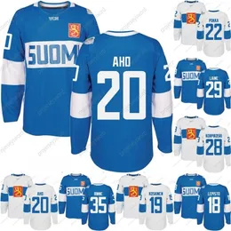 CEOMIT 2016 Puchar Świata w Hockey Finland Drużyna Jersey Rinne Laine Korpikoski Donskoi Pokka Aho Koskinen Lepisto Men Men Youth Custom Hoceky Jerseys