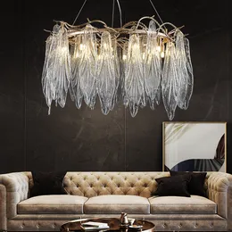 Lâmpadas pendentes Candelador LED moderno para sala de jantar criativa Lâmpada de vidro criativo Decoração de luxo de luxo Luminárias luminárias douradas redondas