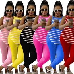 ربيع صيف 3XL Womens Tracksuits مثير خزان محصول مخطط مخططي أعلى وملابس من قطعتين مجموعة بالإضافة إلى ملابس الحجم