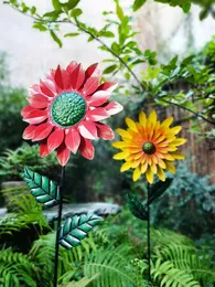 Dekorativa blommor kransar hem dekor trädgård dekoration utomhus konstgjord solros simulering blommor prydnad nordisk landskap botanik de