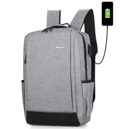 Plecak 2022 Modna męska opłata USB 15-calowe plecaki laptopa Wodoodporna torba na podróż biznesową szkoła college'u o dużej pojemności