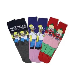 Calcetines de hombre personalidad Harajuku hombres dibujos animados Anime Street Skateboard Unisex Long Tube SockMen's