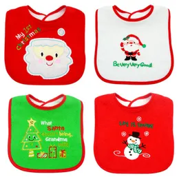 Acessórios de cabelo Algodão Baby Baby Bibs Nascidos Santa Claus Bavoir Toddler Burp Burp Panos Saliva Bear Toalha Bordado Babero Presente de Natal