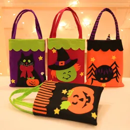 Colorful Halloween Candy Bag Gift Bags Pumpkin Trick or Treat Bags Sacks Hallowmas Gifts For Kids Event Party Supplies Decor