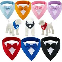 Pet Triangle Pibs Divings Adlemable Collear Gentleman Bow Tie Suit Foodty Bandanas Dog Supply Supply