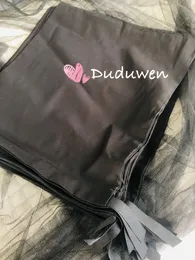 Envoltório de presente 32x28cm clássico preto com letras c saco de poeira caso de armazenamento 2c pacote saco para boutique moda saco de corda embalagem