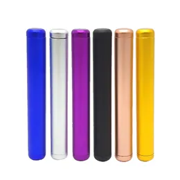 Rökning Färgglad aluminiumlegering Dry Herb Tobacco Preroll Roller Roller Horn Cigarett Cigar Holder Stash Case Tube Innovativ Design Sealed Storage Jars Bottle