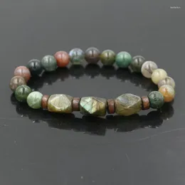 Bracelets de charme Men Bracelete Natural Lava Stone Labradorita Contas Mulheres Chakra Jóias de Jóias Tobilleras Kent22