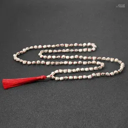 Collane con ciondolo Uomo non tradizionale Sautoir Lmitation Bone Skull Perline Handmade Knot 108Mala Collana Hip Hop Nappa Gioielli Elle22