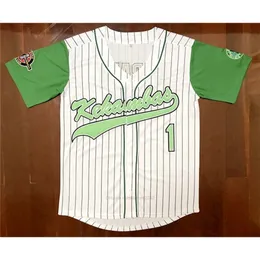 Nikivip statek z amerykańskiego filmu Hardball #1 Jarius G-Baby Evans Baseball Jerseys White Dewayne Warren zszyte Kekambas Film Najwyższa jakość