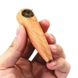 84mm Portable Mini Cone Herb Wood Smoking Pipes Creative Wooden Smoke Pipe Tobacco Cigarette Holder Smoking Bongs Tools Accessories ZL0981