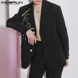 INCERUN Men Printed Blazer Lapel Long Sleeve Single Breasted Streetwear Casual Suits Fashion Leisure Men Thin Jackets S-5XL 220409