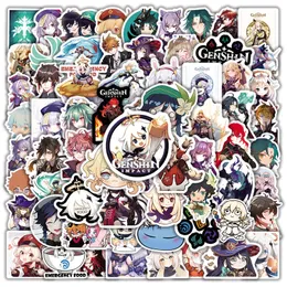 10 50 100 PCS Anime Game Genshin Impact Stickers Graffiti for Laptop Luggage Skateboard Guitar Morax Eula Klee Sticker Toys 220716