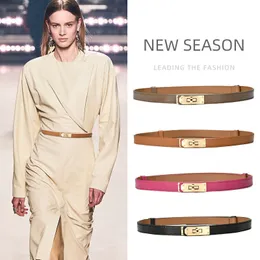 LuxuryGenuine Leather Women Waist Belt DesignerWomen Dress Party Cowhide Knot Gold Alloy Buckle Waistband Jeans Female Gift 220624