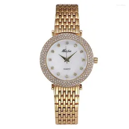 Casual armbandsur Womens Silver Gold Full Steel Fashion Design Armband Watches Ladies Trendy Dress Clock Relogio Feminino armbandsur