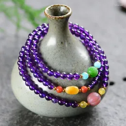 Beaded Strands 20 Styles Handmade Authentic Purple Lavender Crystal Beads Bracelets Natural Unisex Trum22
