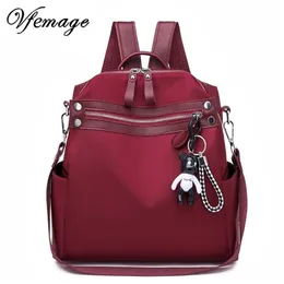 Vfemage Ox Women Fashion Female Small Bagpack Schoolbag for Teenager Girls Multifunction Backpack Sac A Dos Y201224